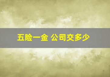 五险一金 公司交多少